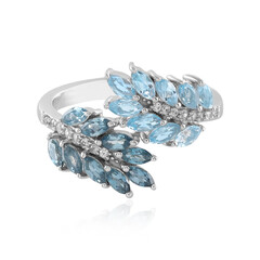 Bague en argent et Topaze bleu Suisse (de Melo)