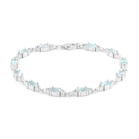 Himmelblauer Topas-Silberarmband