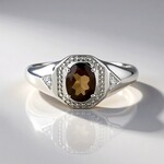 Anello in argento con Quarzo Fumè
