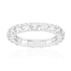 Anillo en plata con Topacio blanco