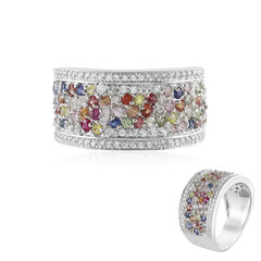 Zilveren ring met saffieren