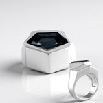 Anello in argento con Topazio Blu Londra (de Melo Essence)