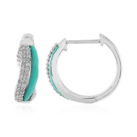 Boucles d'oreilles en argent et Diamant I3 (J)