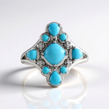 Bague en argent et Turquoise Sleeping Beauty