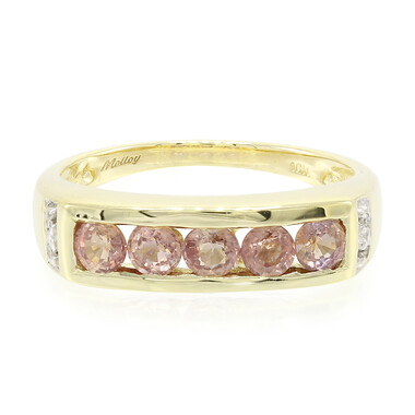 Anello in oro con Zaffiro Padparadscha (non riscaldato)