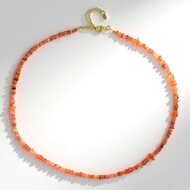 Äthiopischer Oranger Opal-Silberhalskette