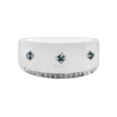 Bague en argent et Diamant bleu I3
