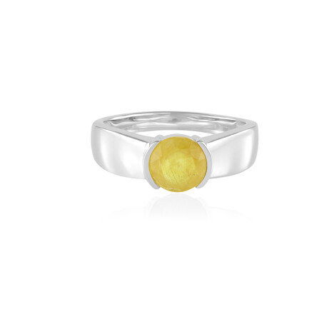 Gelber Madagaskar-Saphir-Silberring (de Melo Essence)