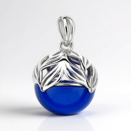 Ciondolo in argento con Ambra Blu Colombiana (dagen)