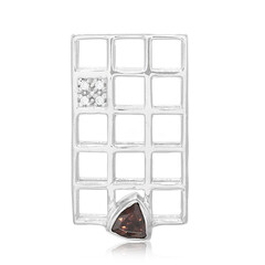Red Zircon Silver Pendant