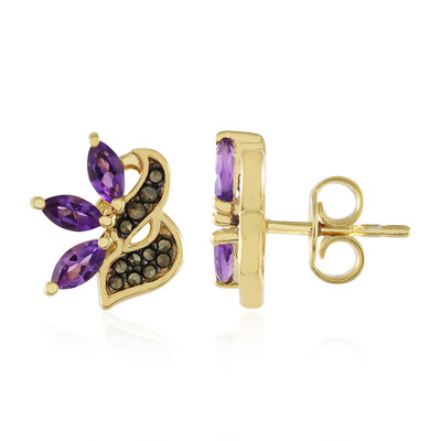 Boucles d'oreilles en argent et Améthyste