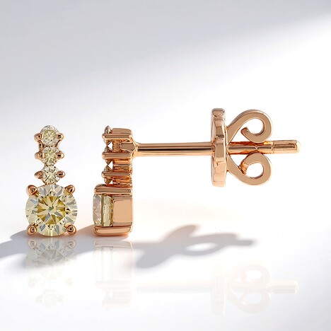 Orecchini in oro con Diamante Rose de France VS1 di Argyle (Annette)
