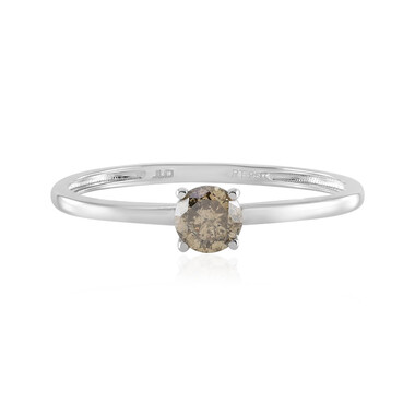 Anello in platino con Diamante Champagne I2