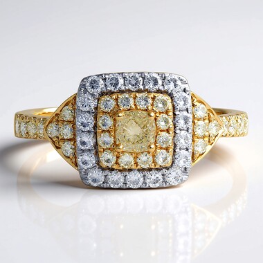 Gelber SI2 Brillant-Goldring (CIRARI)