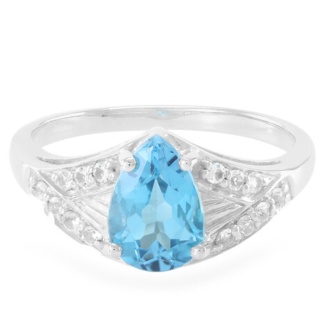 Swiss Blue Topaz Silver Ring