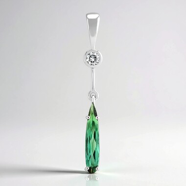 Colgante en plata con Indicolita (Adela Silber)