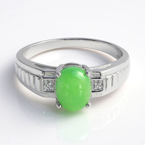 Anello da uomo in argento con Crisoprasio Imperiale