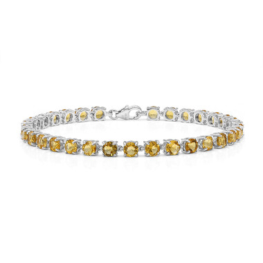 Cognac-Quarz-Silberarmband