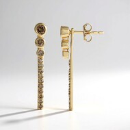 Pendientes en oro con Diamante champán I2 (de Melo Gold)