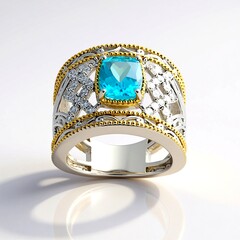 Anello in argento con Topazio Blu Paraiba (Gems en Vogue)