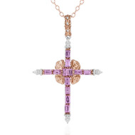 Pinkfarbener Madagaskar-Saphir-Silberhalskette (Gems en Vogue)