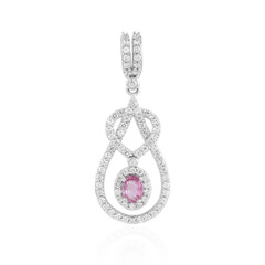 Pendentif en argent et Saphir rose de Ceylan