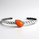 Bracciale in argento con Conchiglia di Ostrica Spinosa Arancione (Desert Chic)