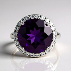 Anello in argento con Ametista Zambiana