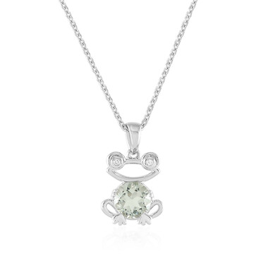 Grüner Amethyst-Silberhalskette