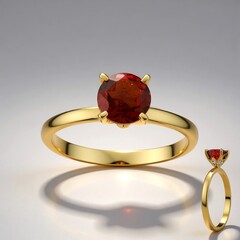 Anello in argento con Granato Mozambico