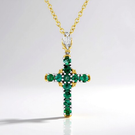 Collana in argento con Smeraldo Zambia (Gems en Vogue)