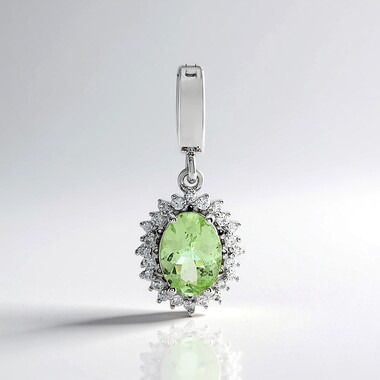Pendentif en argent et Grenat vert menthe de Merelani