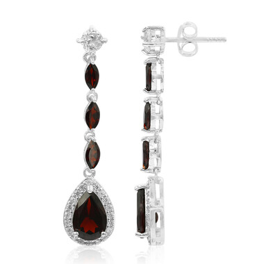 Pendientes en plata con Granate de Mozambique