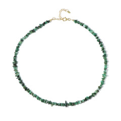 Zilveren halsketting met Zambia-smaragdstenen