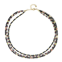 Collar en plata con Espinela negra (Riya)