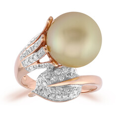 Anillo en oro con Perla dorada del Mar del Sur Kabira  (TPC)