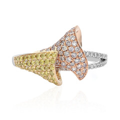 Gouden ring met SI2 Roze Diamanten (CIRARI)