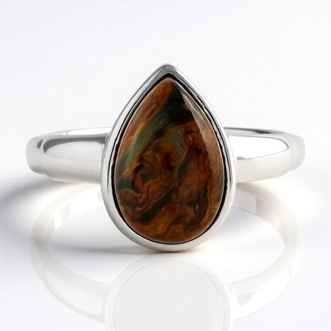 Anello in argento con Pietersite Dorata