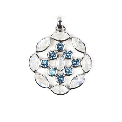 Weißer Labradorit-Silberanhänger