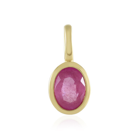 Zilveren hanger met een Madagaskar Roze Saffier