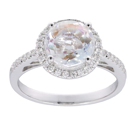 Anillo en oro con Piedra de Luna arcoíris (CIRARI)