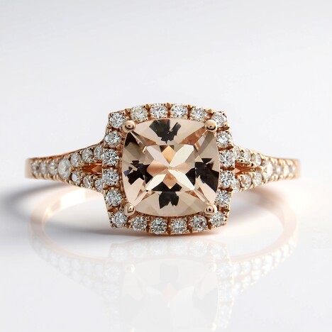 Anello in oro con Morganite AAA