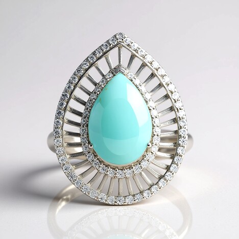 Anello in argento con Larimar (MONOSONO COLLECTION)