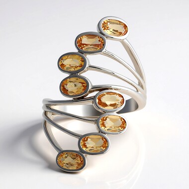 Anillo en plata con Topacio imperial de Ouro Preto (Pallanova)