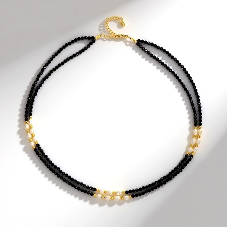 Collana in argento con Spinello Nero