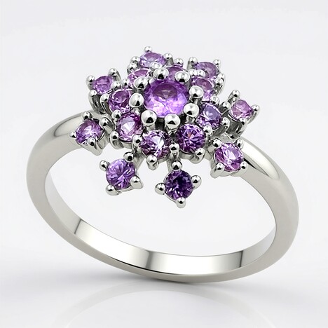 Anello in argento con Zaffiro Ceylon Porpora