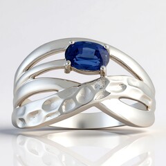 Anello in argento con Cianite del Nepal