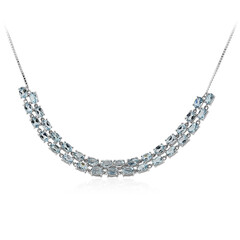 Himmelblauer Topas-Silbercollier