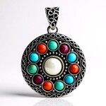 Pendentif en argent et Perle blanche de culture d'eau douce (Jones Lee)