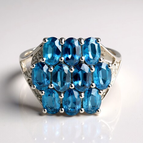 Bague en argent et Kyanite Paon